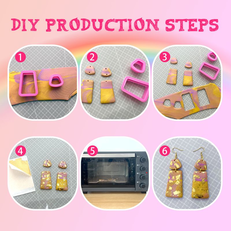 Polymer Clay Earring Craft Kit 12 Colors