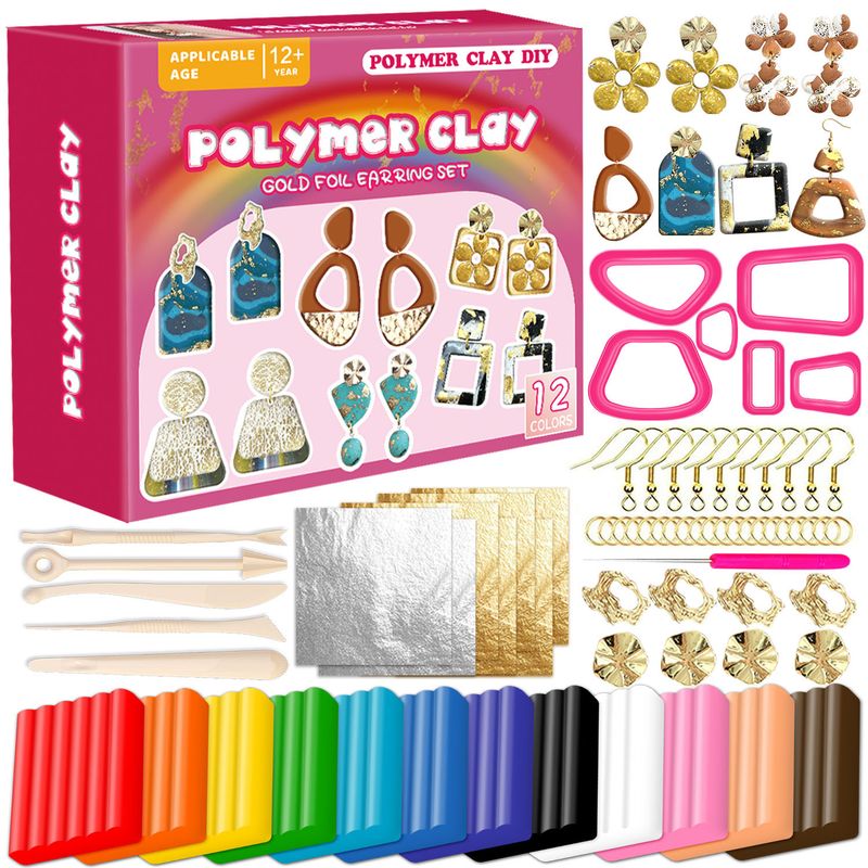 Polymer Clay Earring Craft Kit 12 Colors