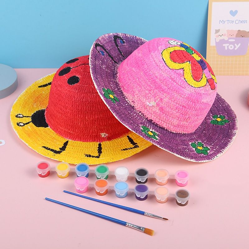 Coloring Straw Hat with colors - Assorted