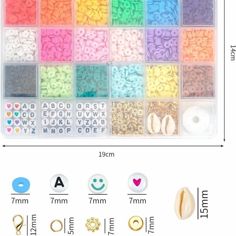 Clay Beads Bracelet Making with Letters &amp; Charms Kit