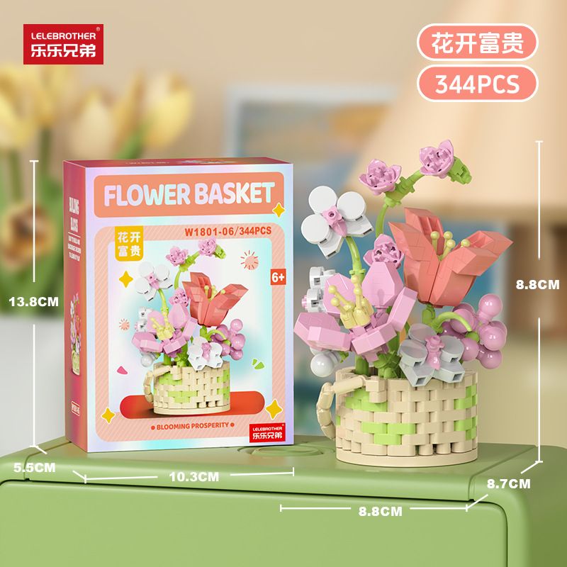 Pink Orchid Basket 344PCS