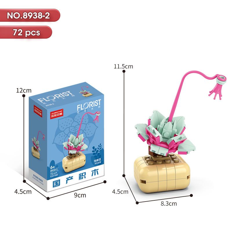 Pink Flower Pot with Long Stem 72PCS