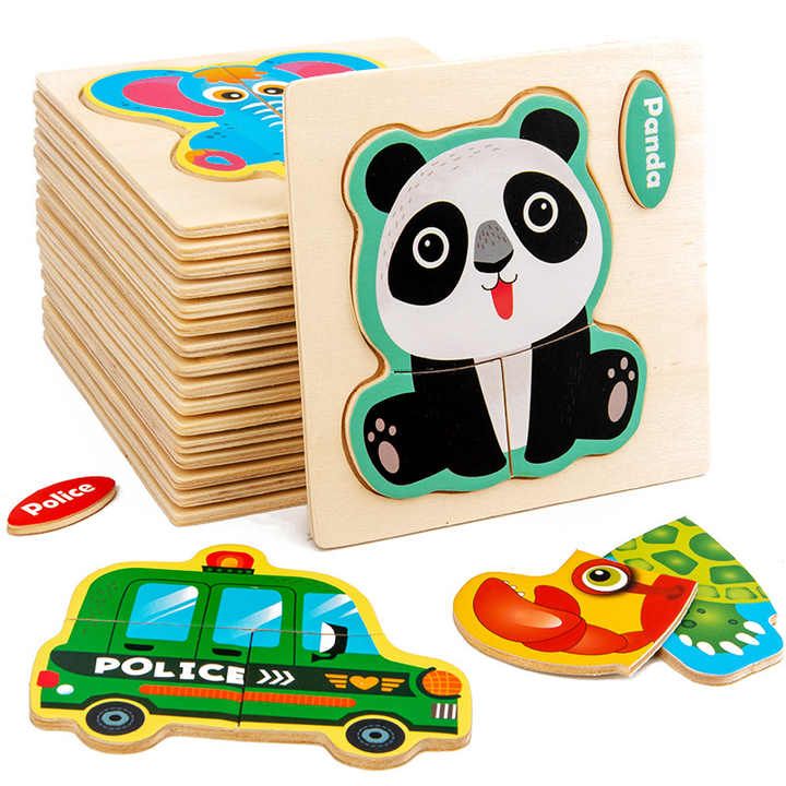 Wooden Educational Puzzle Set – Fun Shapes for Kids- assorted
