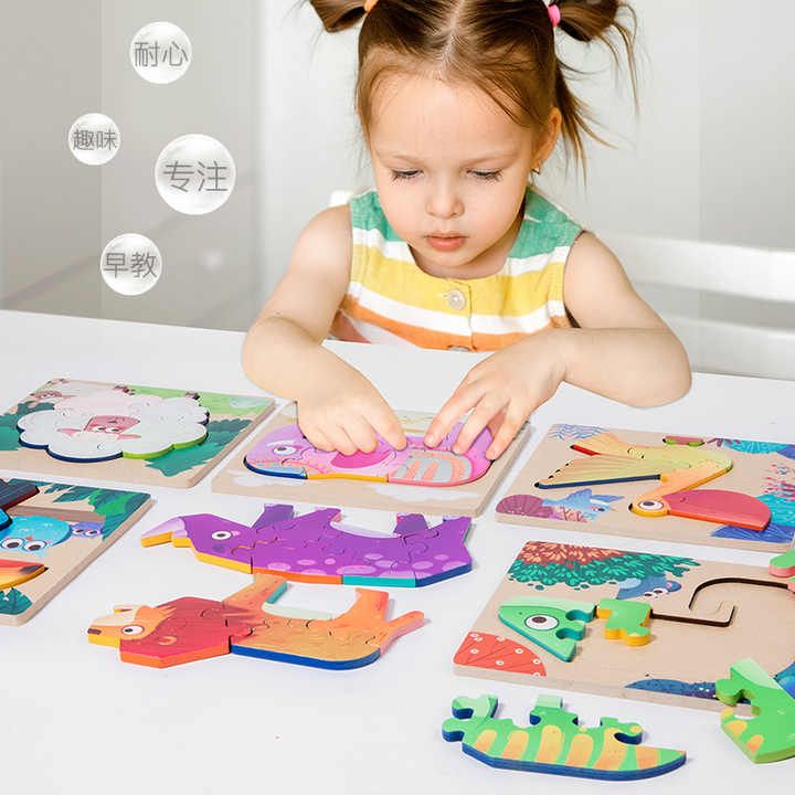 Fun Double-Sided Wooden Puzzles- assorted