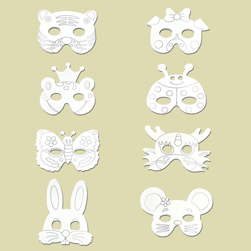 Paper Animal Character Mask with Colors