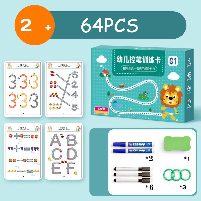 Children Montessori Drawing Toy Pen Control Training Math Match Game
