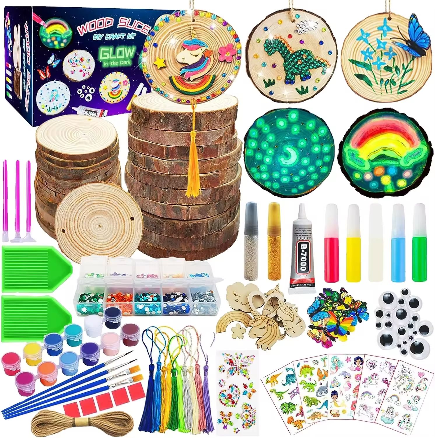 DIY Wooden Painting Set Craft Glow in The Dark