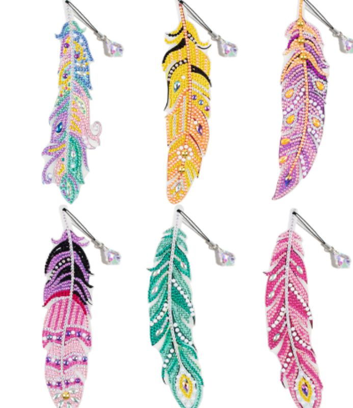 Diamond Feather Bookmarks 6 pcs