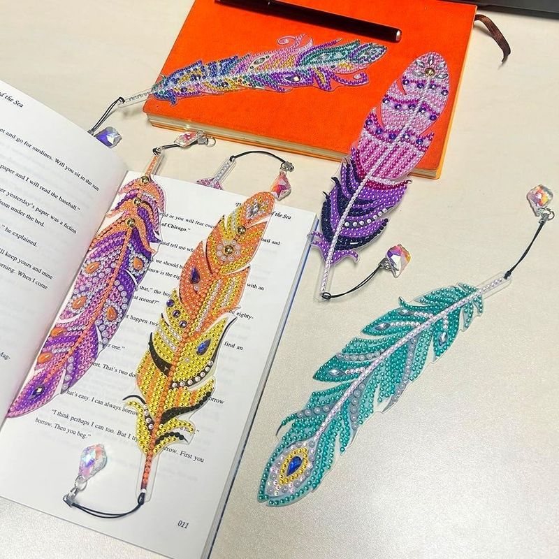 Diamond Feather Bookmarks 6 pcs