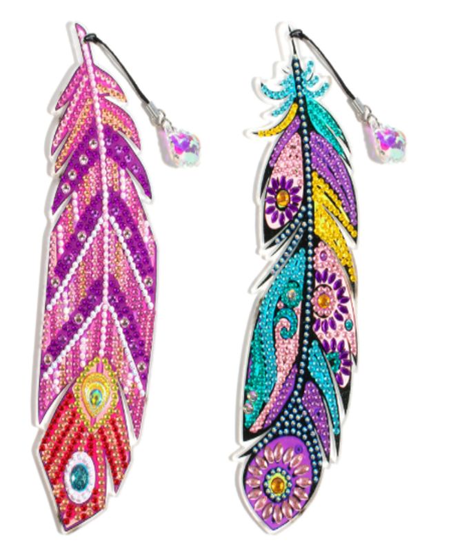 Diamond Feather Bookmarks  2 pcs
