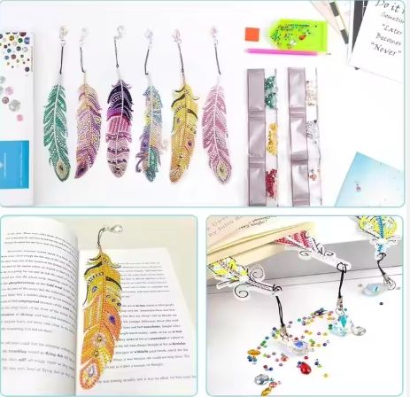 Diamond Feather Bookmarks  2 pcs