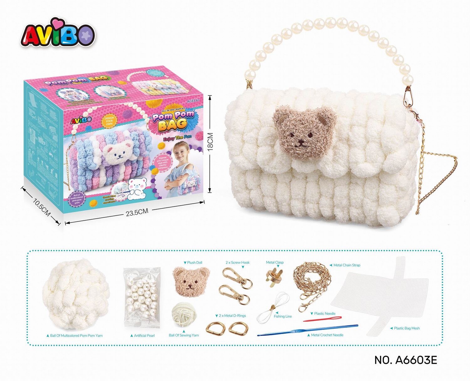 مجموعة صنع حقيبة الدب المحبوكة