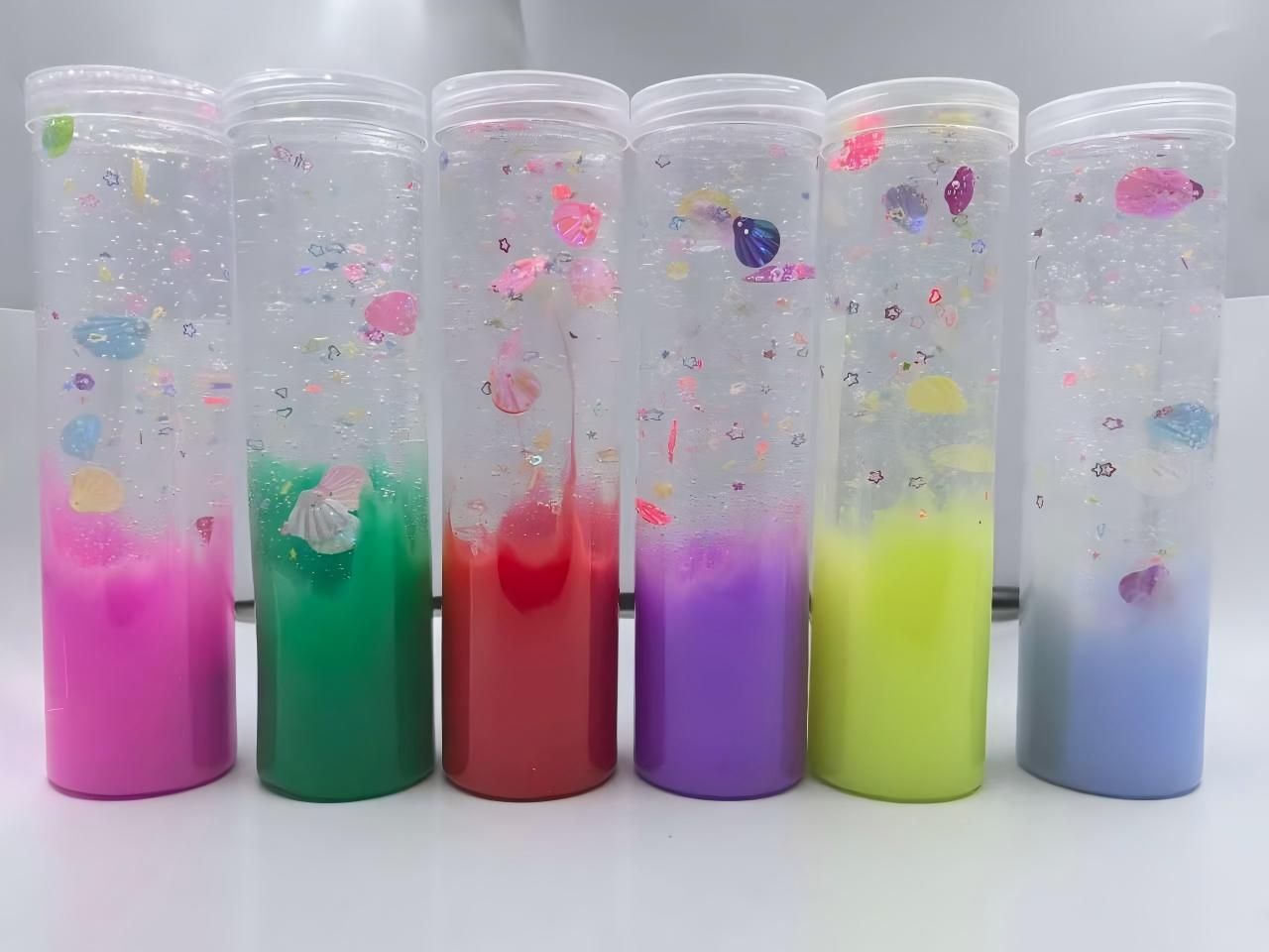 Color with transparent Slime as image 1 pcs