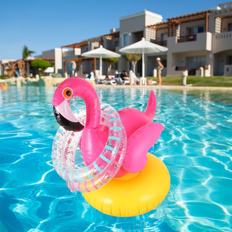 Inflatable flamingo ring toss game