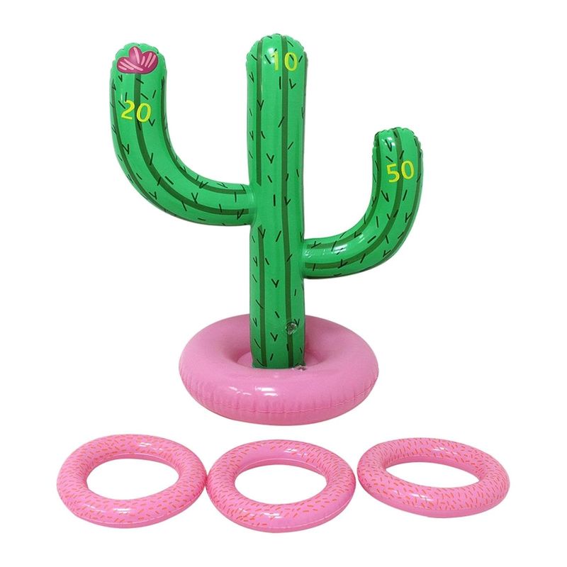 Inflatable cactus ring toss game