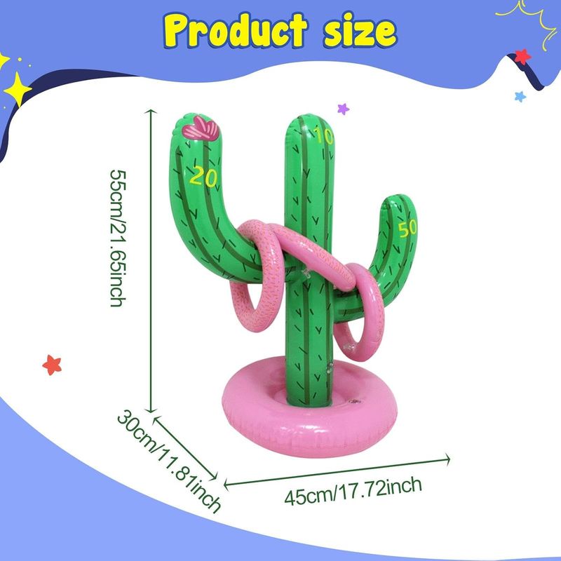 Inflatable cactus ring toss game