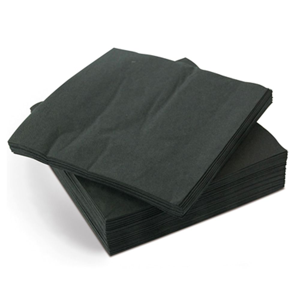 Royalty 2-Ply Black Quilted Beverage Napkin