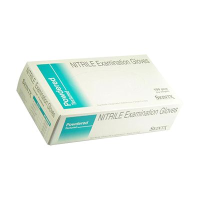 Blue Nitrile Exam Gloves Powdered