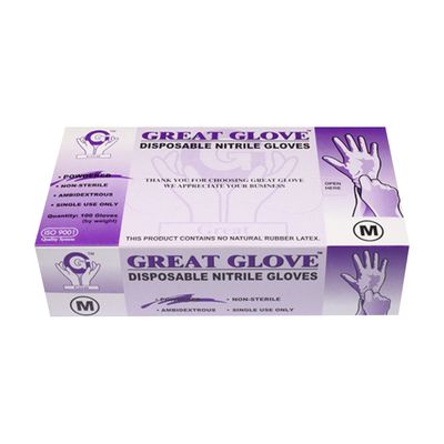 Blue Nitrile Gloves Powdered