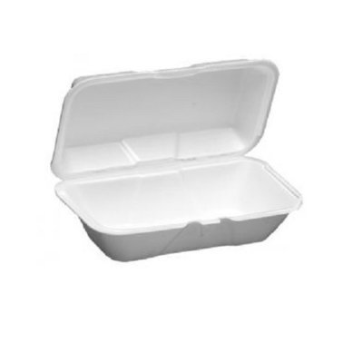 Hoagie White Hinged Container