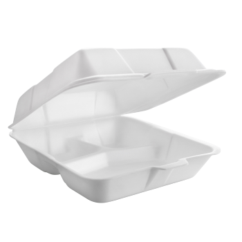 8x8 White Hinged Container, 3 Comp