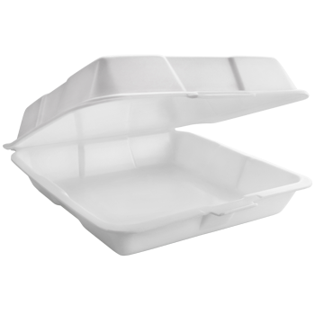 9x9 White Hinged Container, 1 Comp