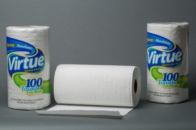 Virtue White Kitchen Roll Towel