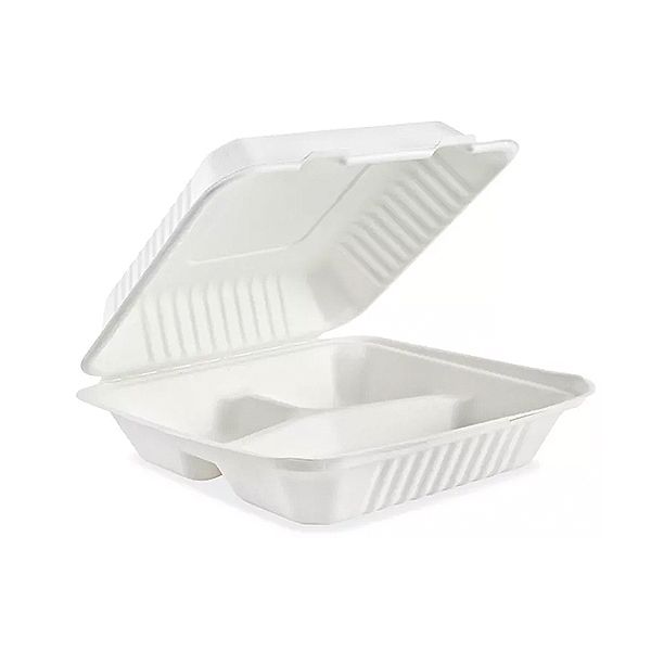 Royalty Eco White 8x8 3 Compartment MFPP Hinged Container