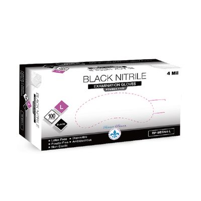 XX-Large Black 4mil Exam Powder Free Gloves