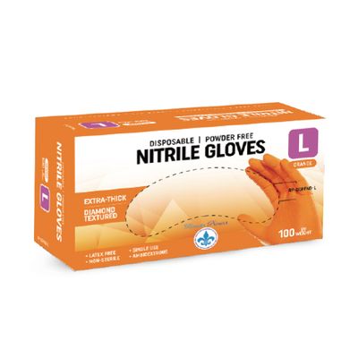 Royalty Premier Small Orange 8mil Diamond Textured Powder Free Gloves