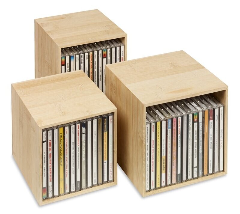 cubix-CD-Boxen-Set  "bambus" für bis zu 40 CDs.