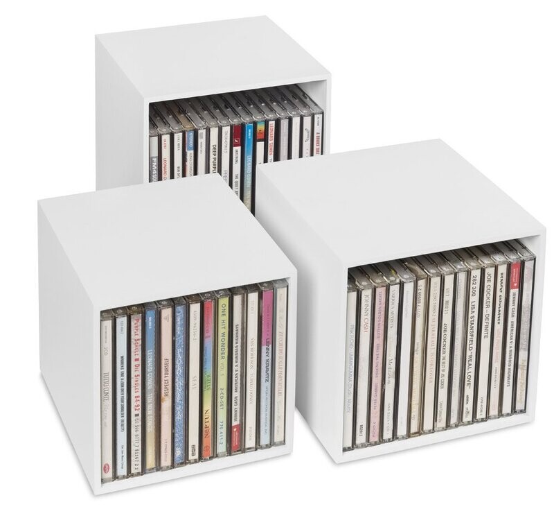 cubix-CD-Boxen-Set  "white" für bis zu 40 CDs.