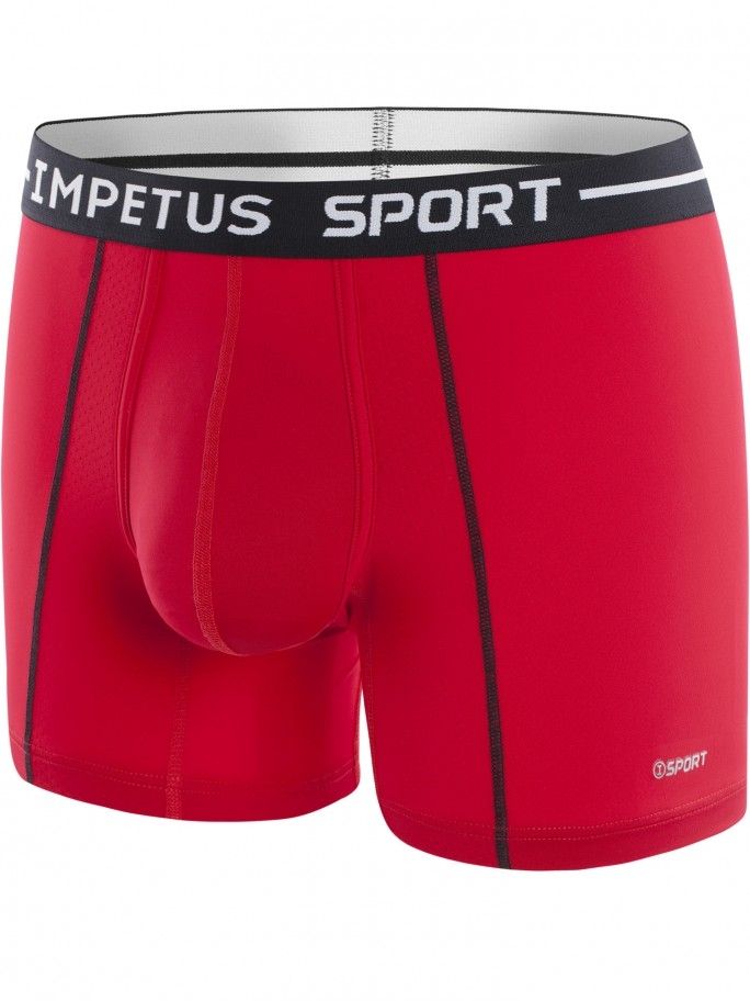 Boxer long sport ROUGE