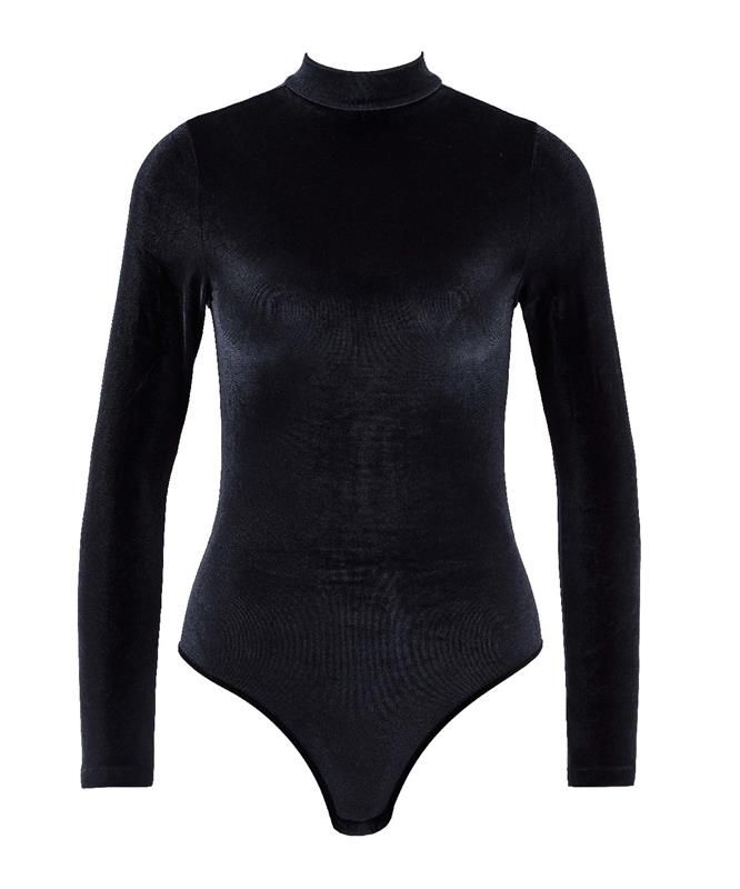 Body manche longue velours NOIR