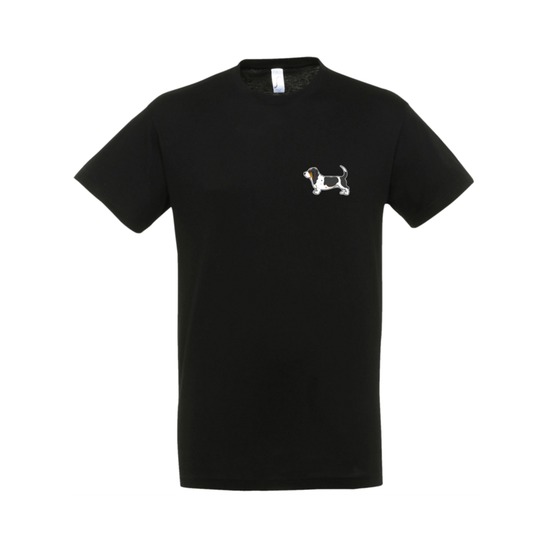 T-shirt | Basset Hound Driekleur (gevlekt) MAAT L