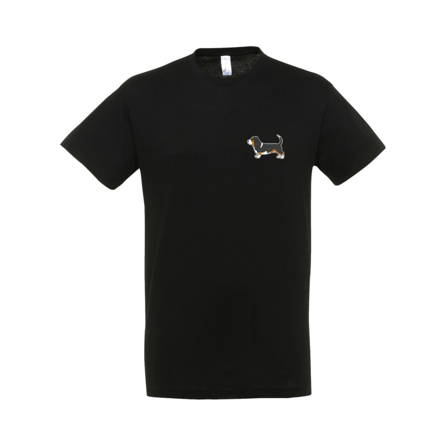T-shirt | Basset Hound Driekleur (zwart) MAAT M