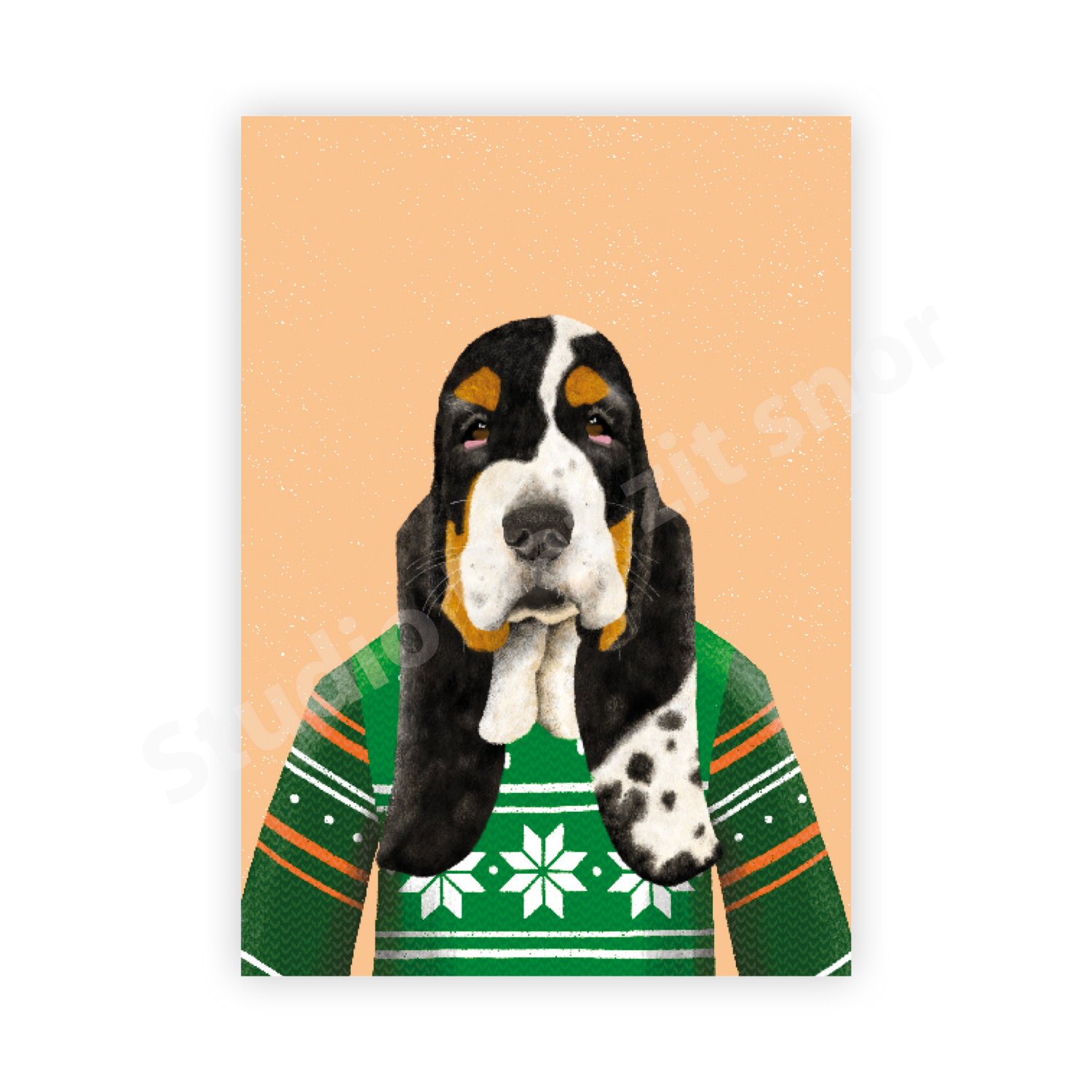 Kaart | Basset Hound Foute kersttrui Katoo