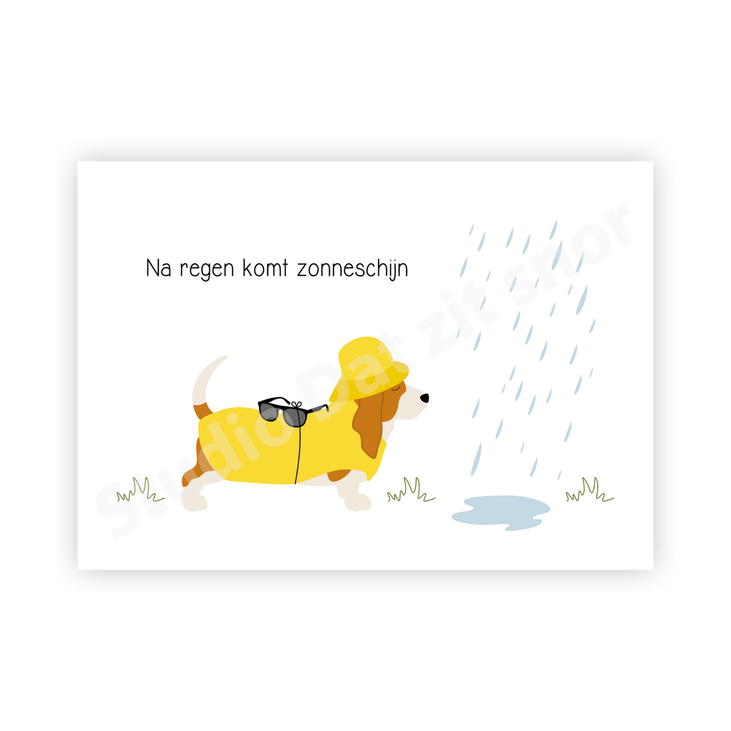 Kaart | Basset Hound Na regen komt zonneschijn