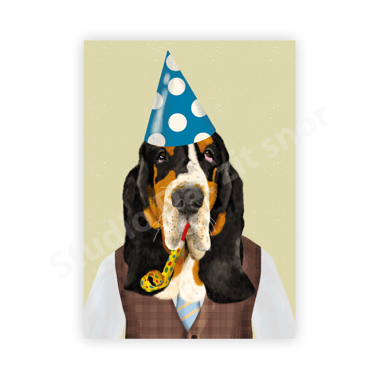 Kaart | Basset Hound Pietertje jarig