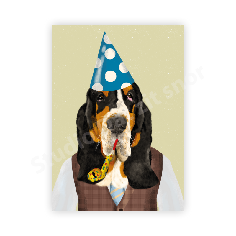 Kaart | Basset Hound Pietertje jarig