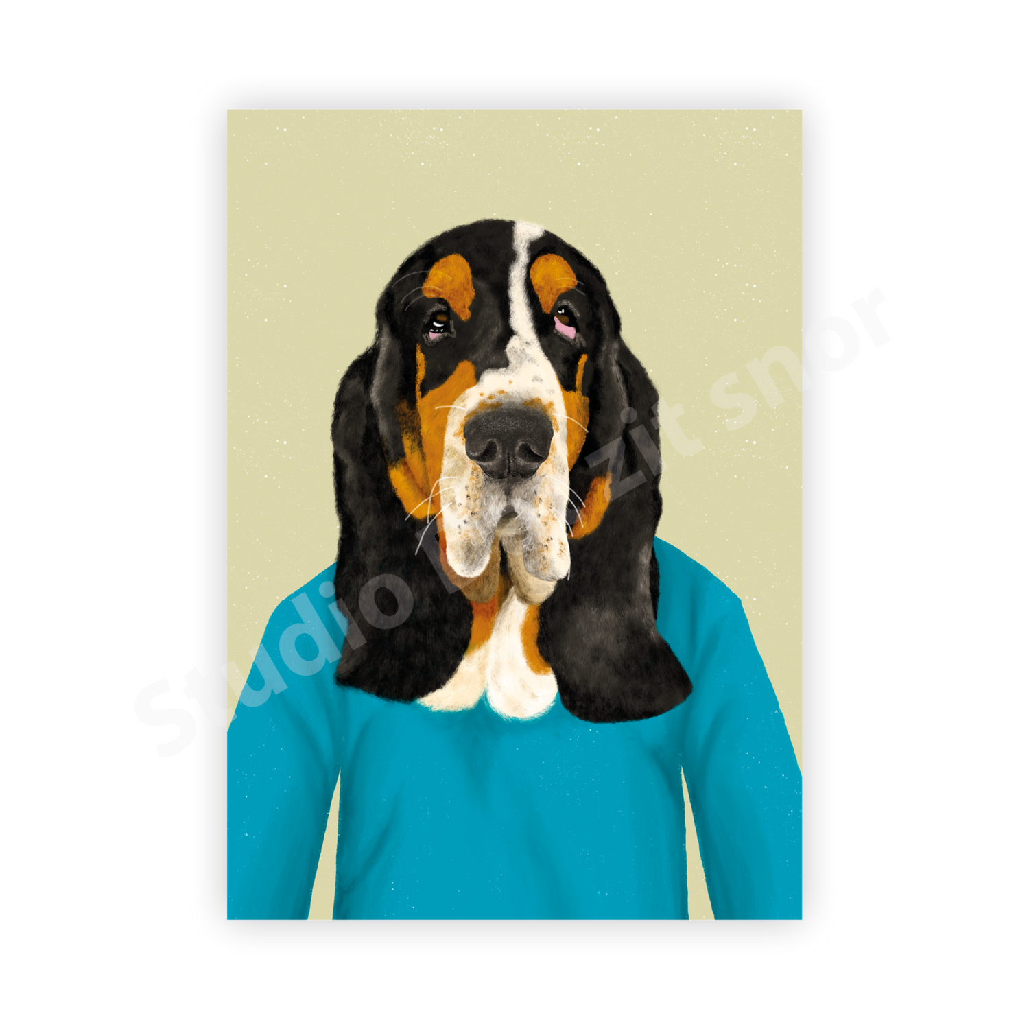 Kaart | Basset Hound Pietertje longsleeve