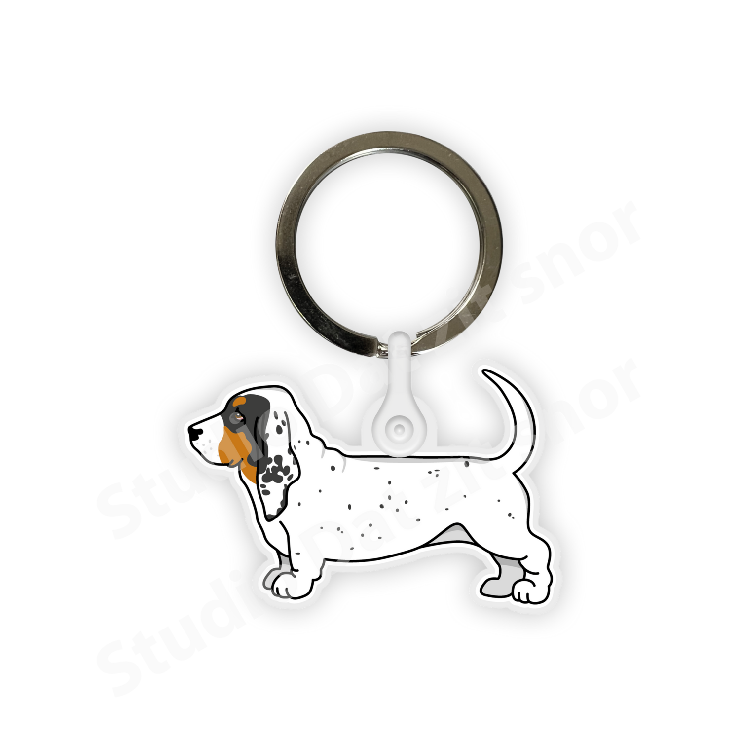Sleutelhanger | Basset Hound Driekleur (melkoor)