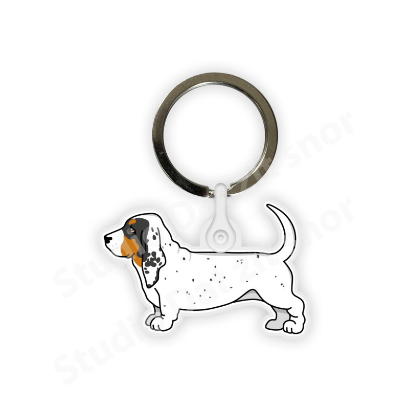 Sleutelhanger | Basset Hound Driekleur (melkoor)