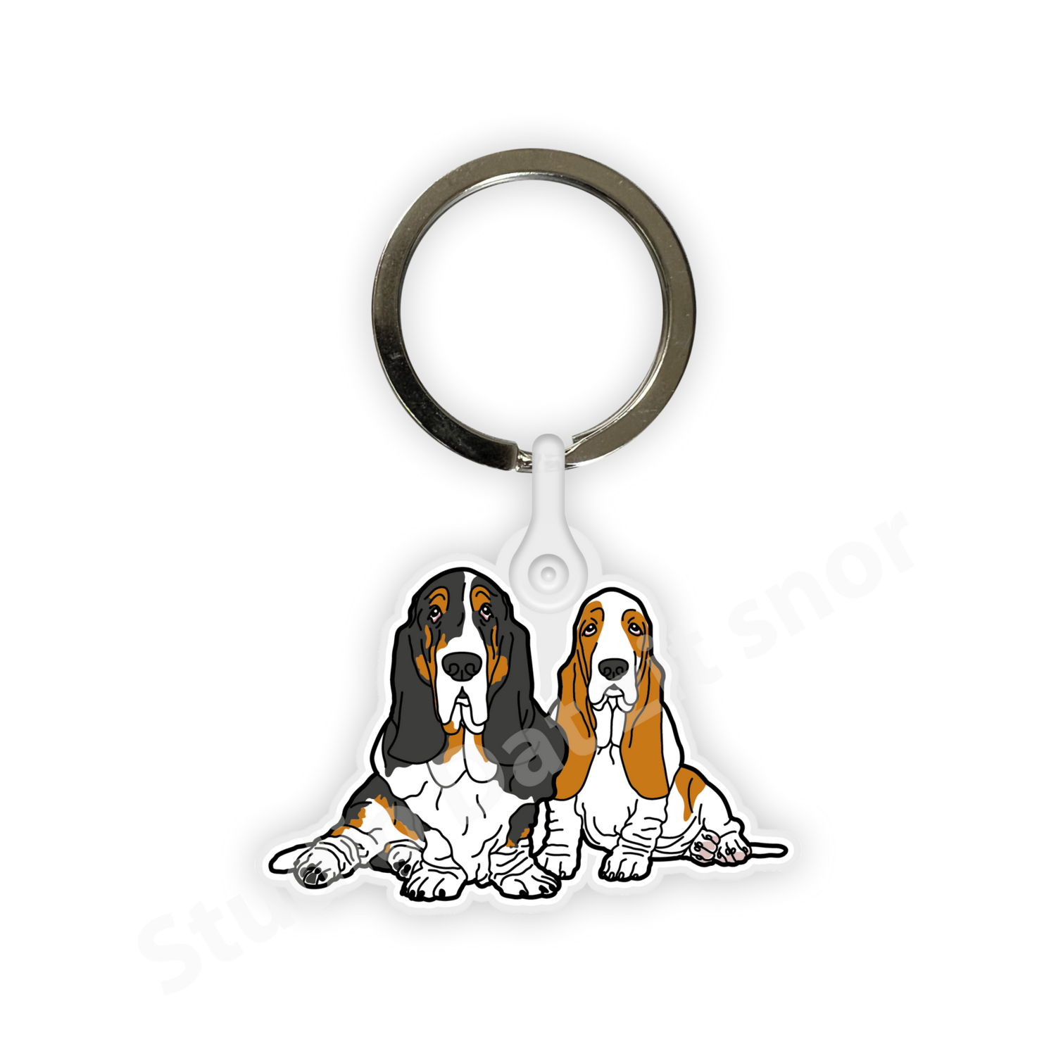 Sleutelhanger | Basset Hound Driekleur en tweekleur