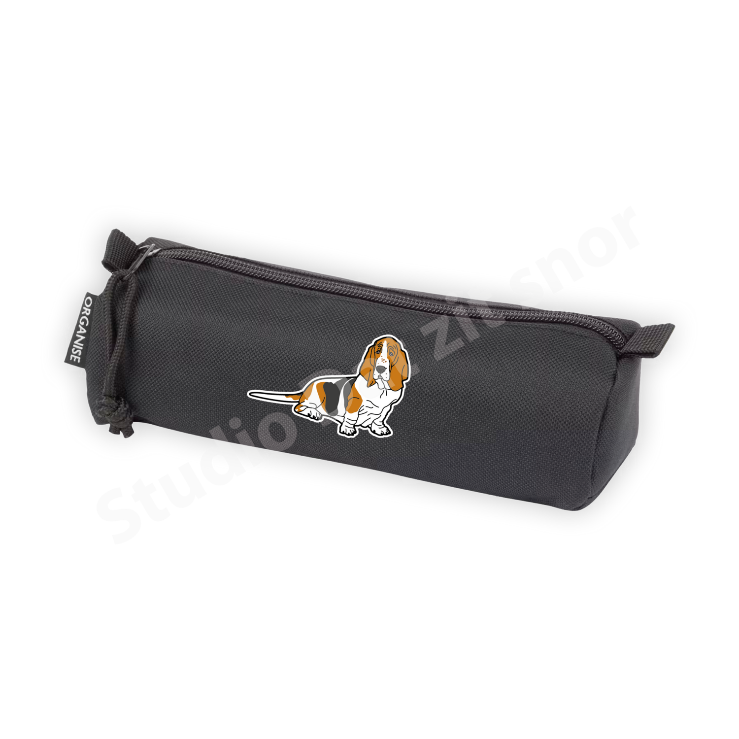 Etui | Basset Hound Driekleur gevlekt (zwart)