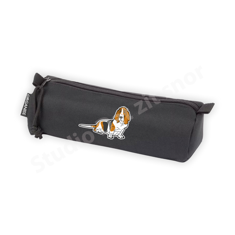 Etui | Basset Hound Driekleur gevlekt (zwart)
