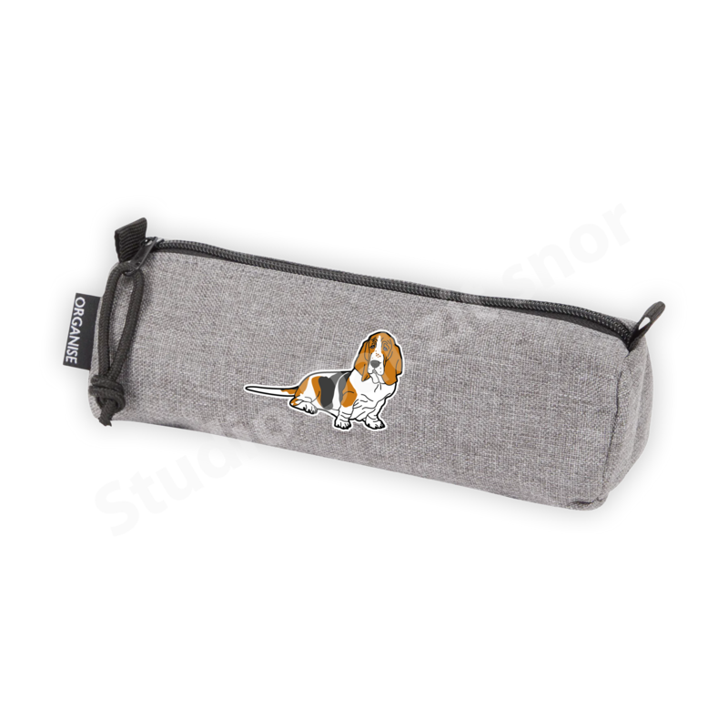 Etui | Basset Hound Driekleur gevlekt (grijs)