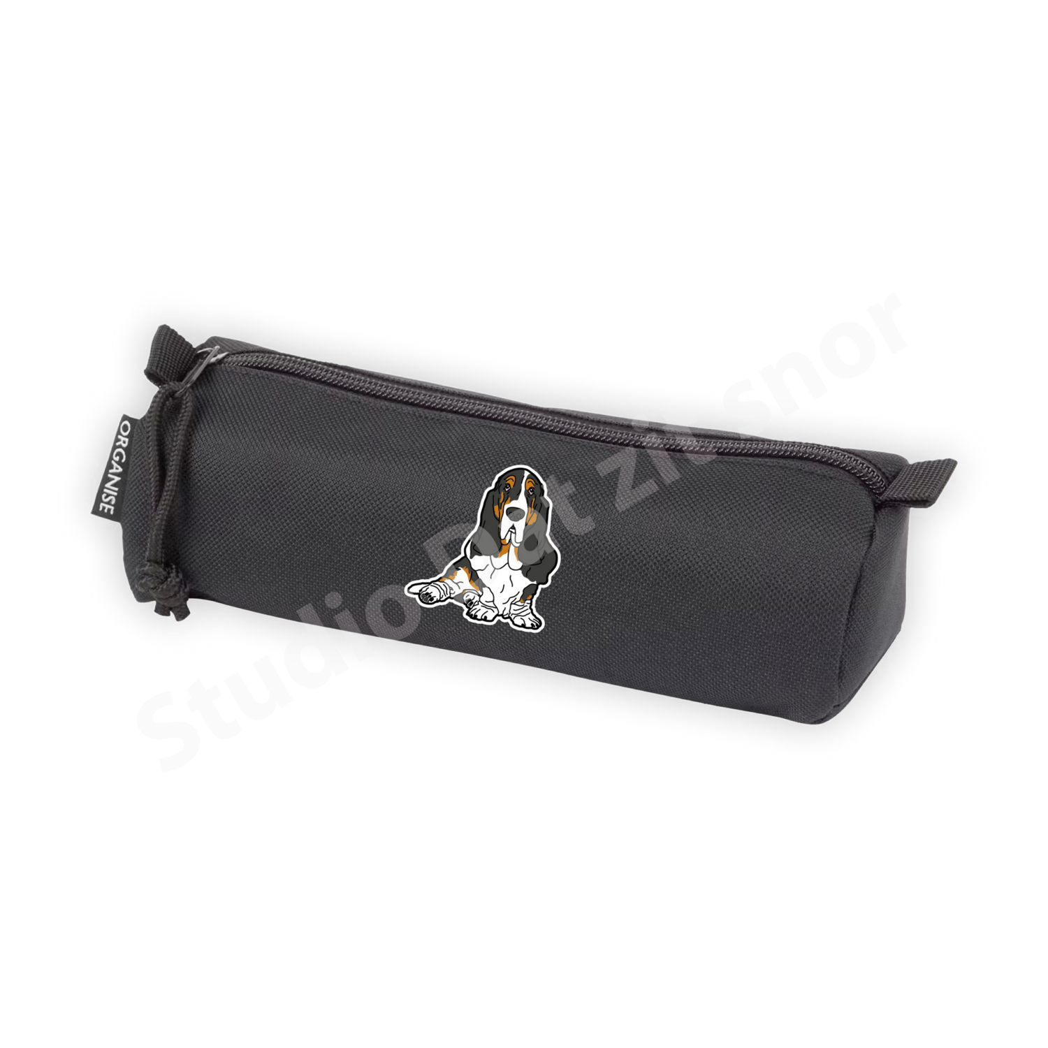 Etui | Basset Hound Driekleur zwart (zwart)