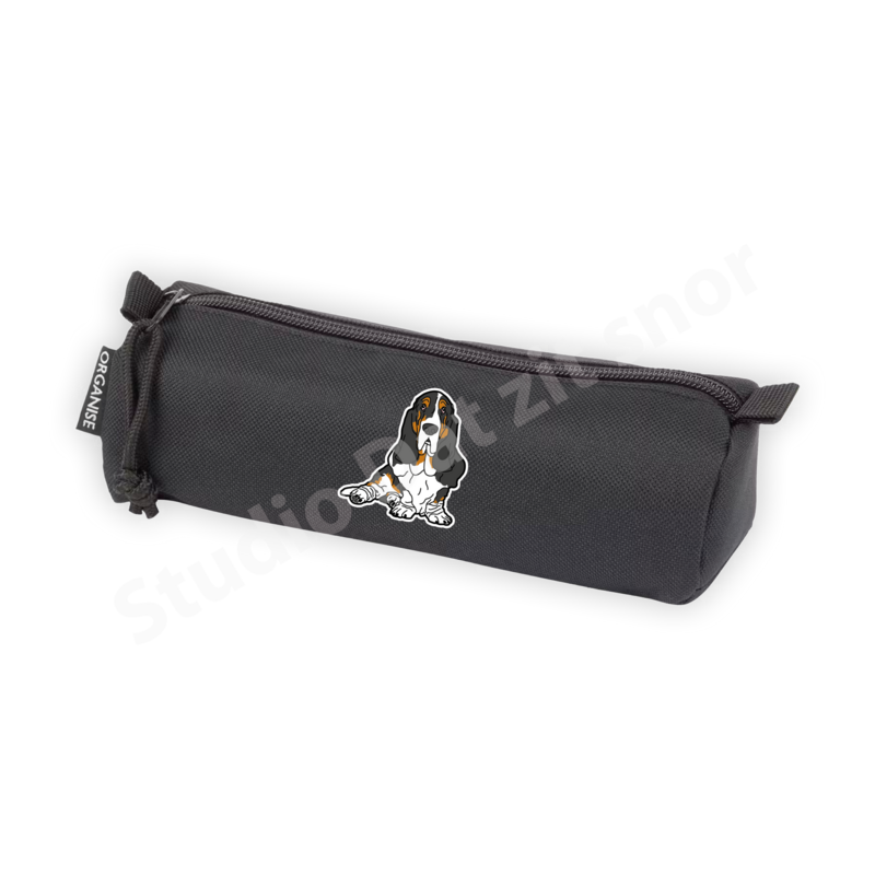 Etui | Basset Hound Driekleur zwart (zwart)