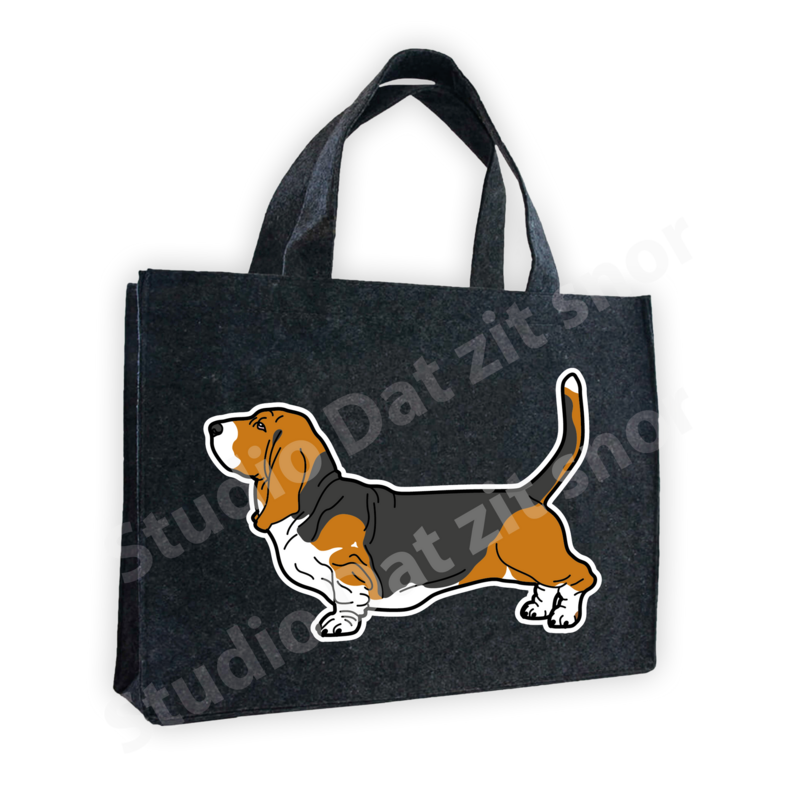 Vilten tas | Basset Hound Driekleur vintage